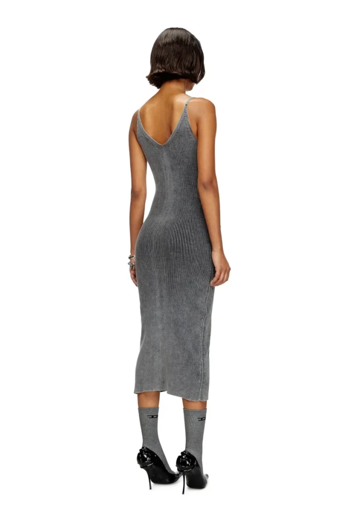 m-melti Rochie midi din tricot cu buzunare contrastante