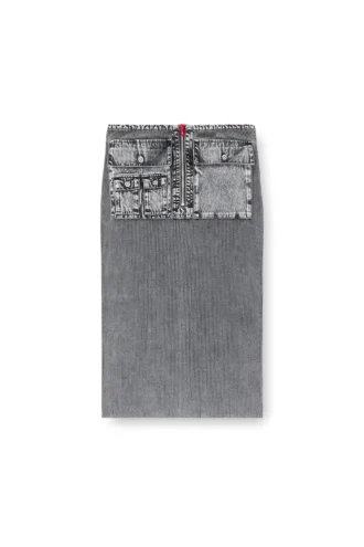 m-meryn Fustă midi din tricot cu buzunare cargo din denim