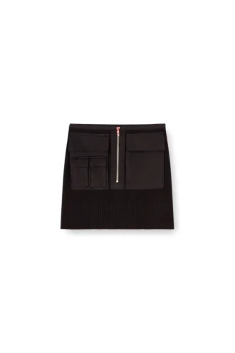m-meryn-short Fustă mini din tricot cu nervuri și buzunare cargo m-meryn-short Fustă mini din tricot cu nervuri și buzunare cargo