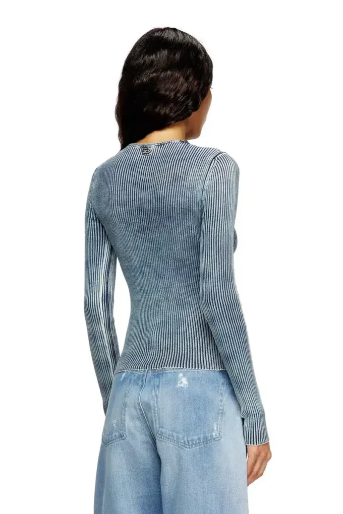 m-milmo Pulover din fire denim cu efect lucios m-milmo Pulover din fire denim cu efect lucios