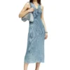 m-milong Rochie midi din fire denim cu efect lucios m-milong Rochie midi din fire denim cu efect lucios