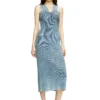 m-milong Rochie midi din fire denim cu efect lucios m-milong Rochie midi din fire denim cu efect lucios