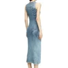 m-milong Rochie midi din fire denim cu efect lucios m-milong Rochie midi din fire denim cu efect lucios