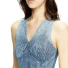 m-milong Rochie midi din fire denim cu efect lucios m-milong Rochie midi din fire denim cu efect lucios