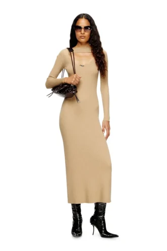 m-oloni Rochie midi din lână cu inserție m-oloni Rochie midi din lână cu inserție