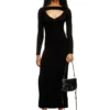m-oloni Rochie midi din lână cu inserție m-oloni Rochie midi din lână cu inserție