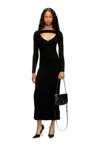 m-oloni Rochie midi din lână cu inserție m-oloni Rochie midi din lână cu inserție
