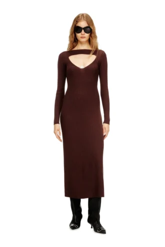 m-oloni Rochie midi din lână cu inserție m-oloni Rochie midi din lână cu inserție