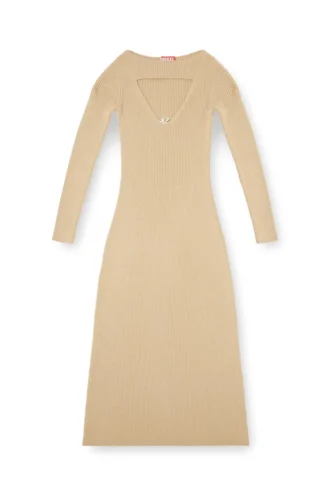 m-oloni Rochie midi din lână cu inserție m-oloni Rochie midi din lână cu inserție