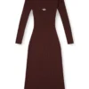 m-oloni Rochie midi din lână cu inserție m-oloni Rochie midi din lână cu inserție