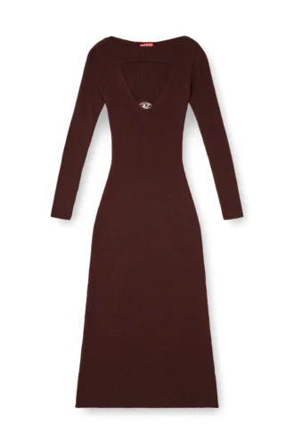 m-oloni Rochie midi din lână cu inserție m-oloni Rochie midi din lână cu inserție