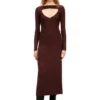 m-oloni Rochie midi din lână cu inserție m-oloni Rochie midi din lână cu inserție