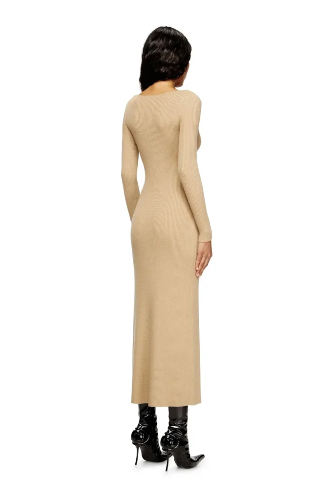 m-oloni Rochie midi din lână cu inserție m-oloni Rochie midi din lână cu inserție