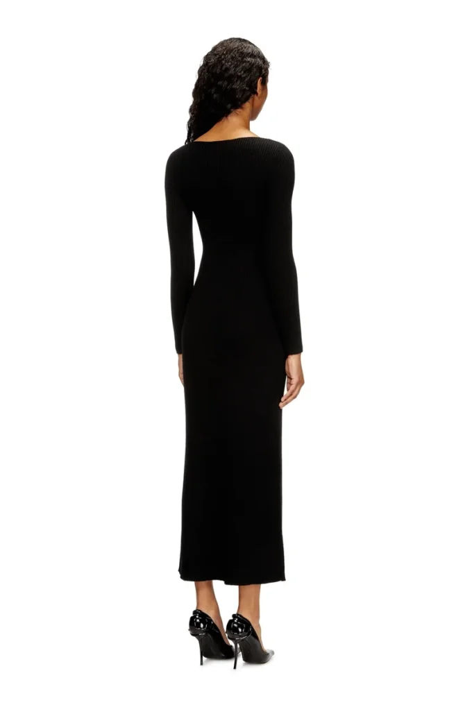 m-oloni Rochie midi din lână cu inserție m-oloni Rochie midi din lână cu inserție