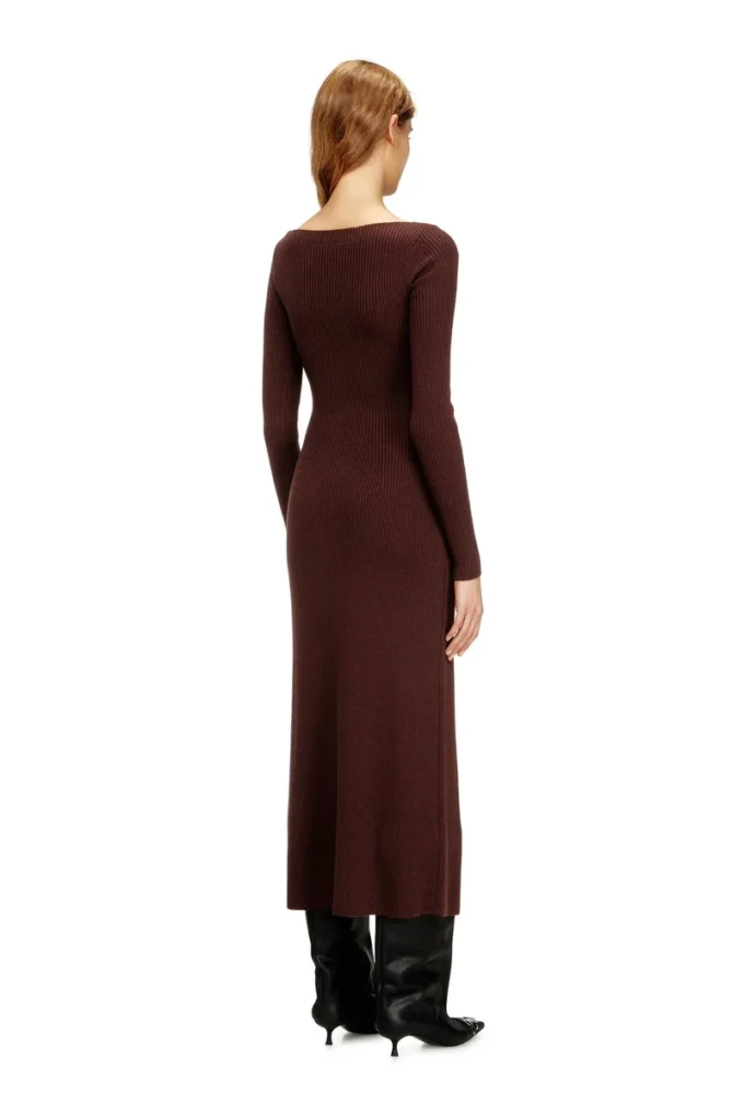 m-oloni Rochie midi din lână cu inserție m-oloni Rochie midi din lână cu inserție