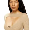 m-oloni Rochie midi din lână cu inserție m-oloni Rochie midi din lână cu inserție
