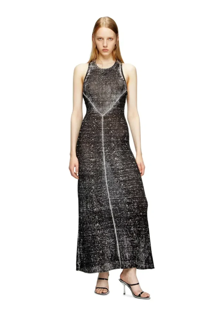 m-rab Rochie din tricot de in cu logo decupat m-rab Rochie din tricot de in cu logo decupat