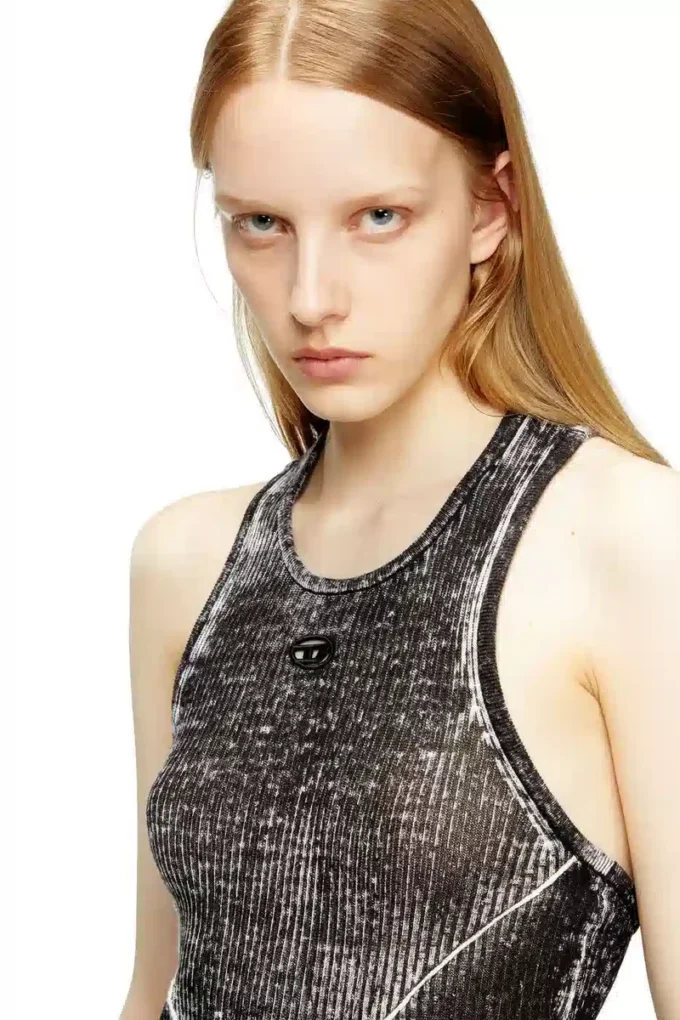 m-rab Rochie din tricot de in cu logo decupat m-rab Rochie din tricot de in cu logo decupat