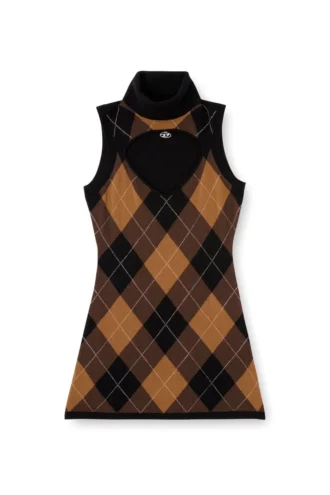m-romko-dress Rochie din lână cu model argyle