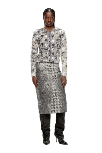 m-sibylla Cardigan din jacquard devoré cu model pied-de-poule m-sibylla Cardigan din jacquard devoré cu model pied-de-poule