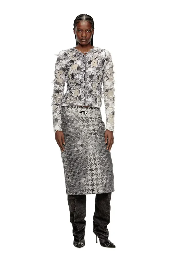 m-sibylla Cardigan din jacquard devoré cu model pied-de-poule m-sibylla Cardigan din jacquard devoré cu model pied-de-poule
