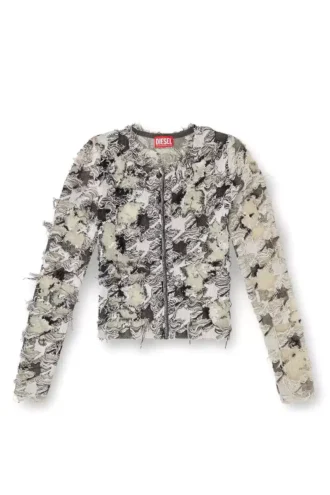 m-sibylla Cardigan din jacquard devoré cu model pied-de-poule m-sibylla Cardigan din jacquard devoré cu model pied-de-poule