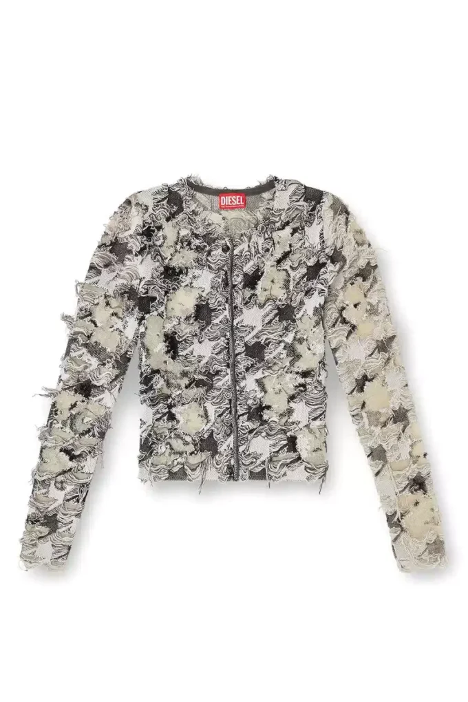 m-sibylla Cardigan din jacquard devoré cu model pied-de-poule m-sibylla Cardigan din jacquard devoré cu model pied-de-poule