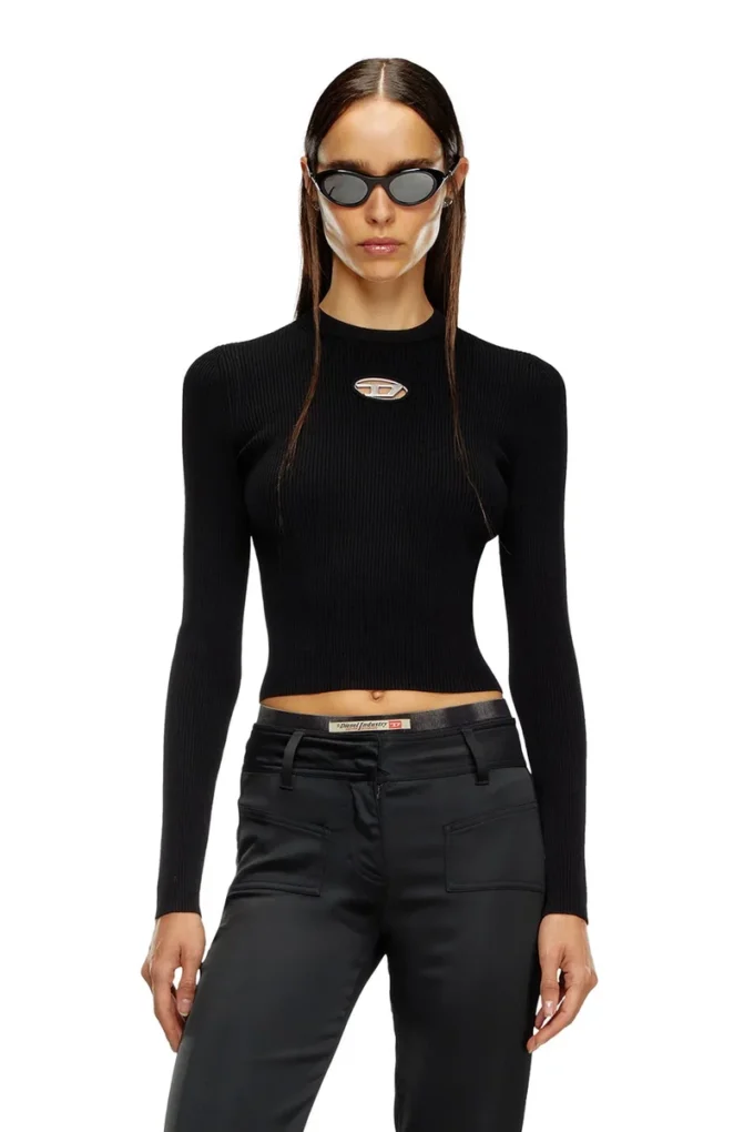 m-valari Top din tricot cu nervuri din amestec de viscoză cu Oval D m-valari Top din tricot cu nervuri din amestec de viscoză cu Oval D