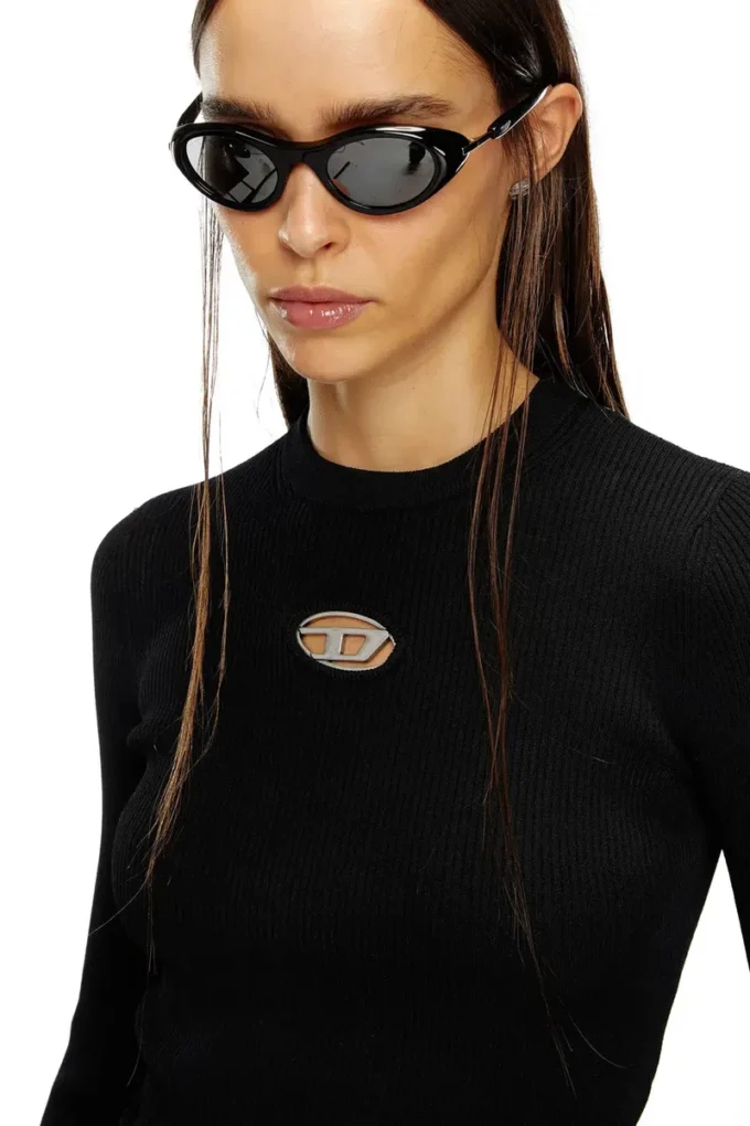 m-valari Top din tricot cu nervuri din amestec de viscoză cu Oval D m-valari Top din tricot cu nervuri din amestec de viscoză cu Oval D