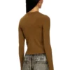m-valari Top din tricot cu nervuri din amestec de viscoză cu Oval D m-valari Top din tricot cu nervuri din amestec de viscoză cu Oval D