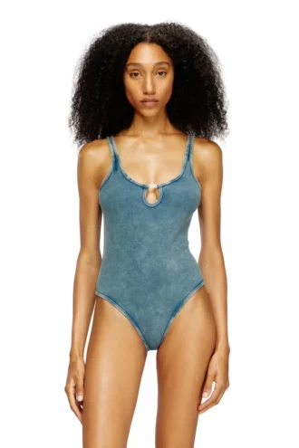 maura-dnm Body din bumbac elastic spălat cu efect marmorat