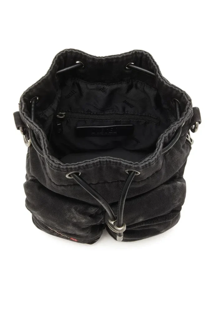 multi-pkts bucket x Geantă tip sac cu multiple buzunare din denim spălat multi-pkts bucket x Geantă tip sac cu multiple buzunare din denim spălat
