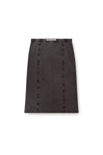 o-allegra Fustă midi cu efect denim