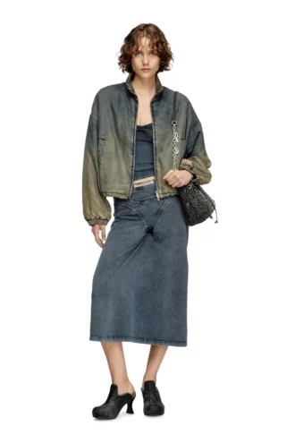 o-alline Fustă midi din jersey cu aspect denim o-alline Fustă midi din jersey cu aspect denim