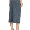 o-alline Fustă midi din jersey cu aspect denim