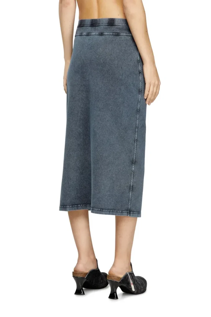 o-alline Fustă midi din jersey cu aspect denim