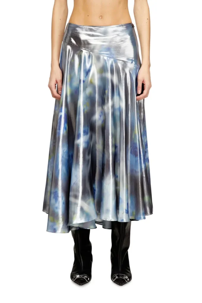 o-zulie-s2 Fustă midi metalică cu imprimeu roz estompat o-zulie-s2 Fustă midi metalică cu imprimeu roz estompat