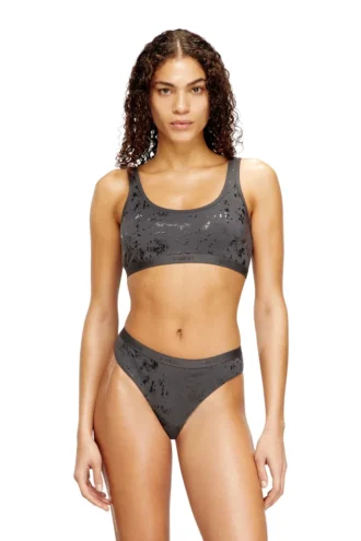 oriba-gft Sutien din bumbac elastic cu imprimeu metalic