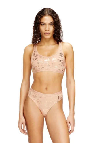 oriba-gft Sutien din bumbac elastic cu imprimeu metalic