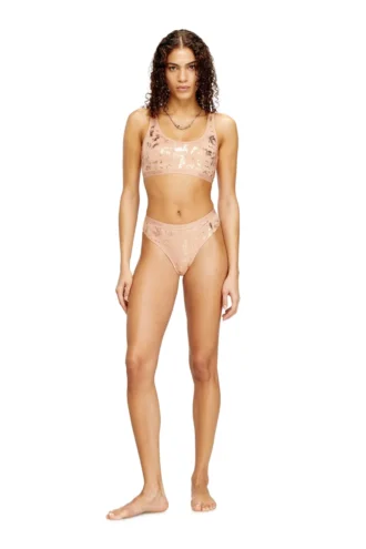 oriba-gft Sutien din bumbac elastic cu imprimeu metalic