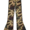 p-affal Pantaloni jazz cu imprimeuri camuflaj mixte