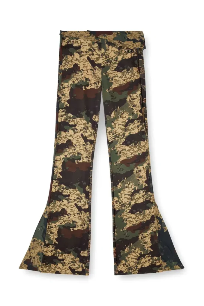 p-affal Pantaloni jazz cu imprimeuri camuflaj mixte