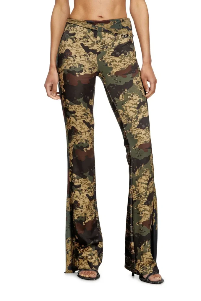 p-affal Pantaloni jazz cu imprimeuri camuflaj mixte
