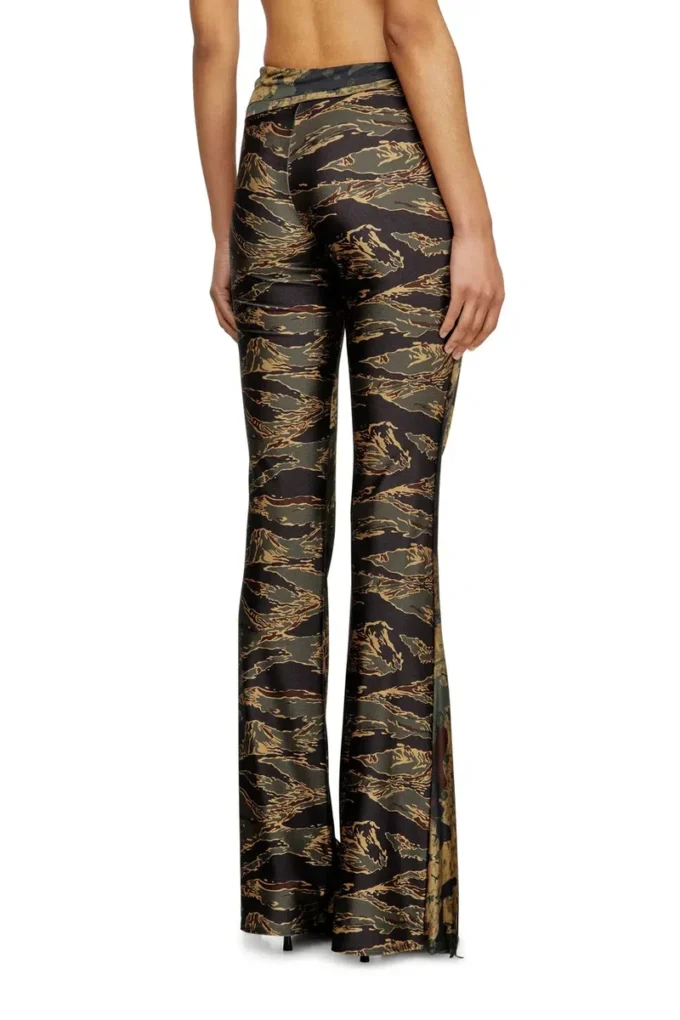 p-affal Pantaloni jazz cu imprimeuri camuflaj mixte