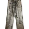 p-aloma Pantaloni wrap din viscoză cu aspect denim