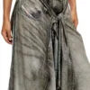 p-aloma Pantaloni wrap din viscoză cu aspect denim