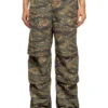 p-anic Pantaloni cargo din nailon cu imprimeu camuflaj p-anic Pantaloni cargo din nailon cu imprimeu camuflaj