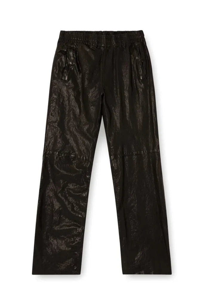 p-bru Pantaloni elastici din piele fiartă