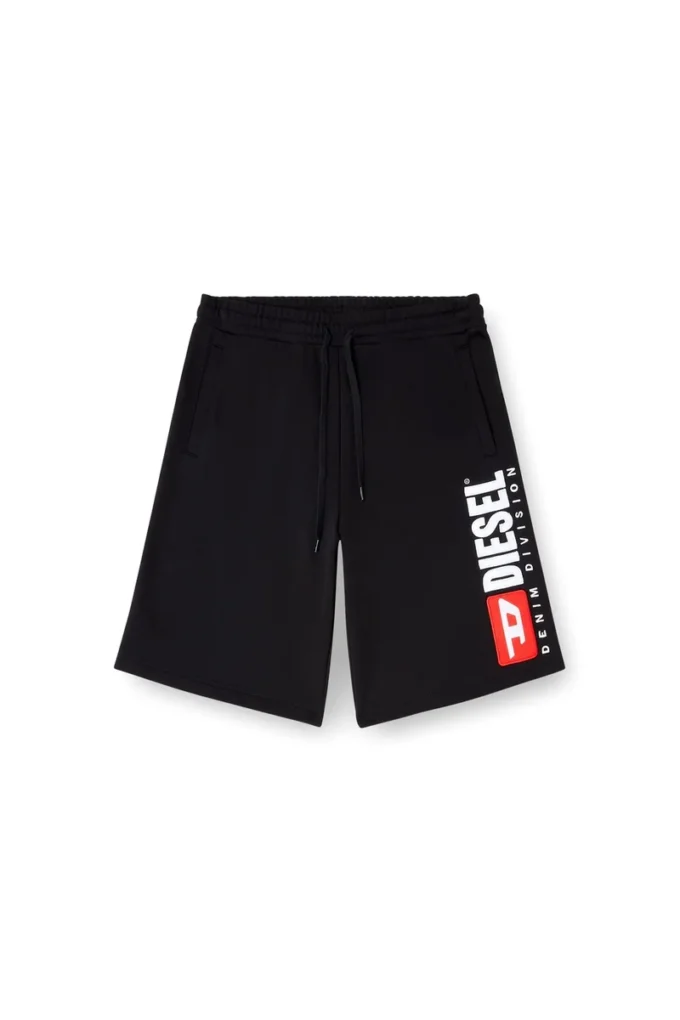 p-crow-div Pantaloni scurți din fleece cu patch maxi cu logo