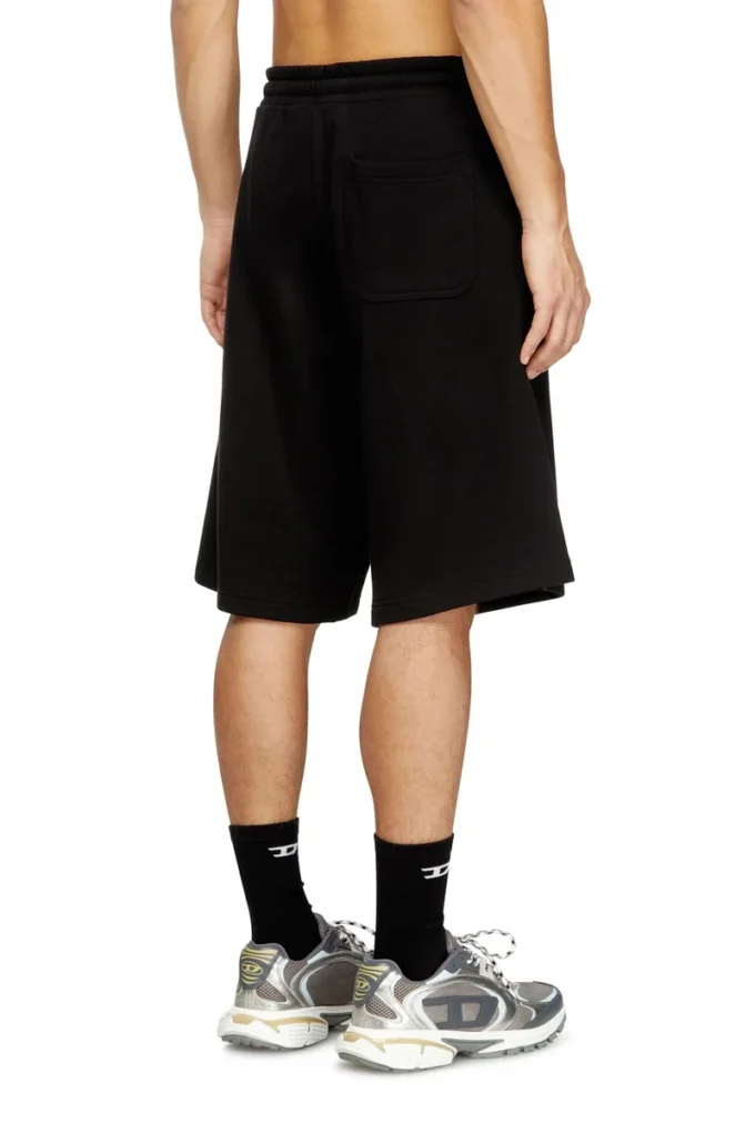 p-crow-div Pantaloni scurți din fleece cu patch maxi cu logo